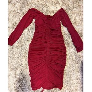 Body con midi red wine dress